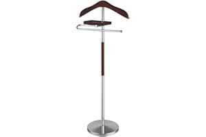 Proman Products VL17017 Valet with Hanger, Tray & Trouser Bar, Brown
