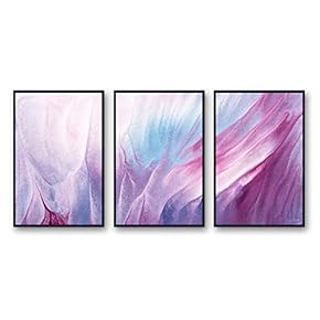 3 Piece Framed Canvas Home Artwork Decoration Watercolor Sfumato Canvas Wall Art for Living Room, Bedroom - 16"x24"x3 Panels