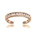 Hoops & Loops Rose Gold Flashed Sterling Silver Cubic Zirconia Toe Ring
