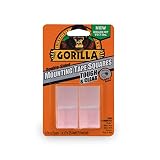 Gorilla Tough & Clear Double Sided Mounting Tape Squares, 24 1" Pre-Cut Squares, Clear, (Pack of 1)