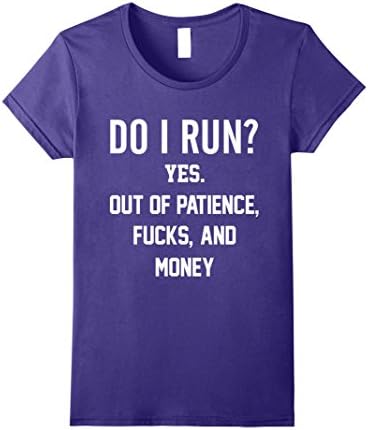 Womens Do I Run? T-shirt Large Purple