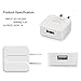 Aasama USB Wall Charger 2 Pack 2.1 A Universal USB Travel Wall Charger AC Power Adapter for Smartphones and Tablets (White)