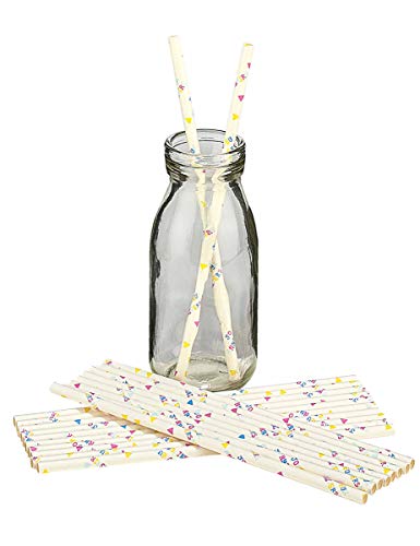 20 Trinkhalme aus Pappe "Joyeux Anniversaire" Tutti Frutti. – Bild 3