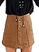 Sorrica Women's Casual Faux Suede Button Closure Front A-line Mini Skirt