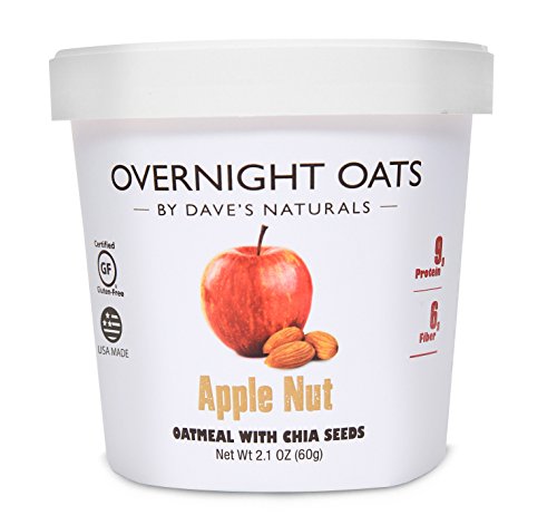 Overnight Oats by Dave s Naturals--Apple Nut--Box of 8--Healthy Breakfast--With Chia Seeds and Gluten Free Whole Grain Oats