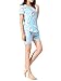 VENTELAN Women Sleepwear Cute Rabbit Pajama Sets Soft Short Sleeve Loungewear, Blue, X-Small(US 0-2)