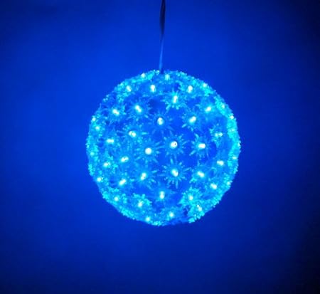 Deco Noel Boule De Noël Lumineuse 90 Led Fixe Bleues 10