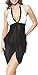 Women's Halter Neck Wrap Bikini Set, Push Up Bra Bandage Bikini Set Swimsuit Cover up Tankini Swimwear Bathing (Black&White) (M)