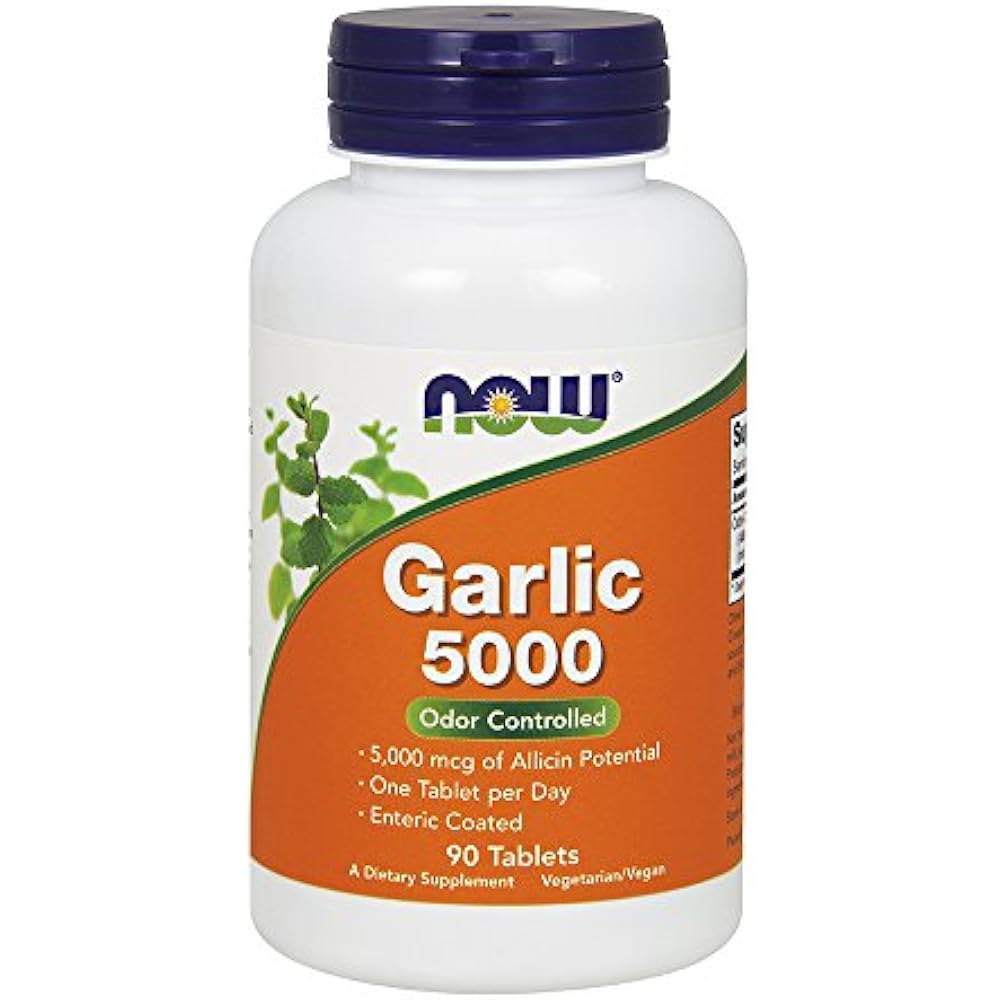 Now Garlic 5000 Allium Sativum Enteric Coated Odor Controlled Vegan 90