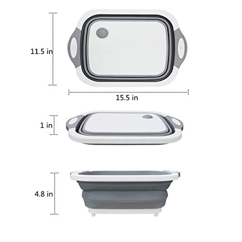 Collapsible Cutting Board, Space Saving 3 in 1 Multifunctional Chopping
