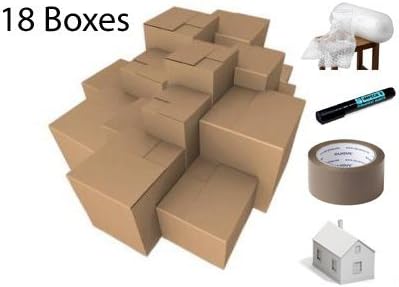 1 Bed Moving Kit (cardboard boxes &amp; packing materials for removal &amp; storage) by Removal Boxes UK