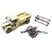 koolfigure Custom Sets of WW2 Military Army Truck, Vehicle Mounted Howitzers, Armored Car, Aircraft Building Blocks Toy (Truck w/ Howitzers)
