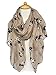 GERINLY Cute Pandas Scarfs For Women Lightweight Animal Print Shawl Wraps (Khaki)