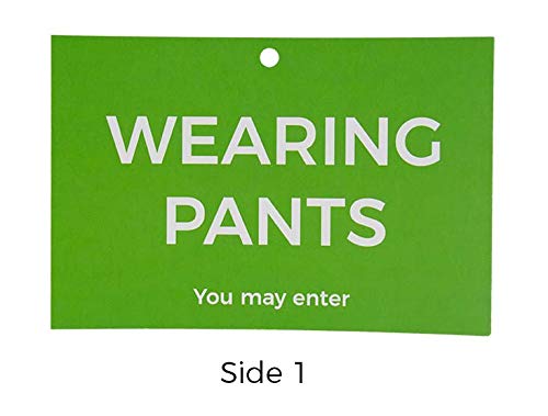 Funny Office Gag Gift for Coworkers - Novelty Signs - Not Wearing Pants Office Door Sign - Thumbnail 2