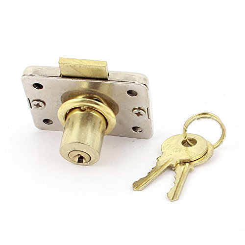 15mm Dia Cylinder Head Metal Cabinet Security Drawer Lock w 2 Keys