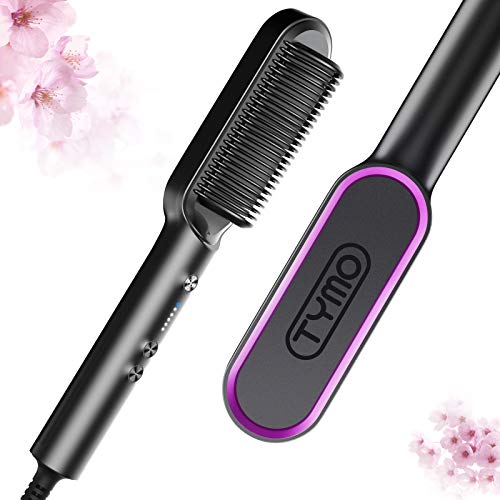 TYMO – Cepillo alisador de cabello rizado TYMO con 20 s de calentamiento  rápido, 5 peines de nivel termostático, 30… – Ofertasymperdibles