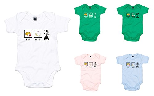 Brand88 - Eat Sleep Manga, Printed Baby Grow