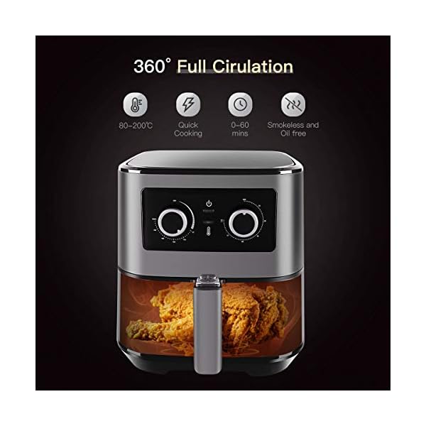 Air Fryer Oven, Uten 5.5L Oil Free Air Fryers, Rapid Air Technology for Healthy Oil Free & Low Fat Cooking, Baking and…