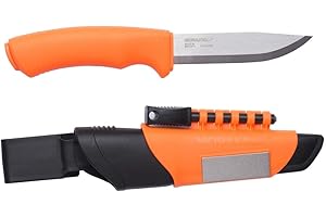 Morakniv Bushcraft Stainless Steel 4.3-Inch Fixed-Blade Survival Knife with Fire Starter and Sharpener