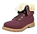 DREAM PAIRS Womens Winter Faux Fur Lined Collar Rubber Outsole Snow Ankle Boots Booties