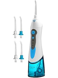 2NICE Water Flosser IPX7 Waterproof Oral Irrigator Dental Flosser 3-Mode Rechargeable Battery Design Portable Dental Irrigator with 4 Tips (Blue)-FDA Approved (Blue)
