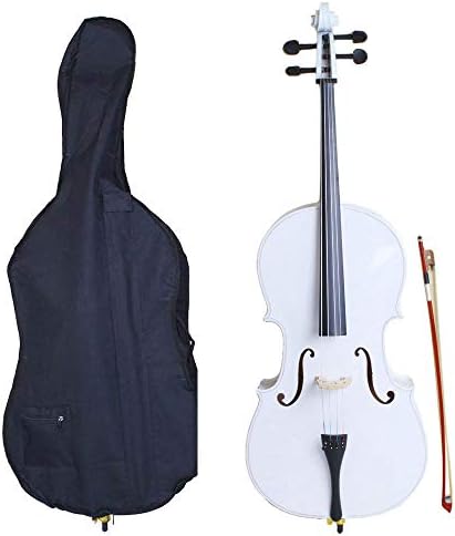 GHP White Basswood Aluminium Alloy Arbor & Maple 4/4 Cello w Bag Bow Rosin & Bridge