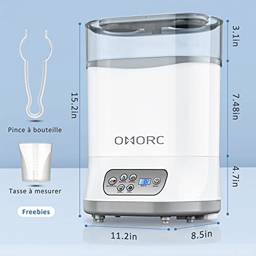 Baby Bottle Warmer and Dryer 550W, Baby Milk Warmer, Electric Bottle Steamer with LCD Display, Auto Power-Off, 5-in-1 Multifunctional for Steaming, Drying, Warming Milk, Heating