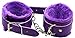 Happyjiu Handcuffs Ankle Bracelets SM Adult Plush PU Leather Bondage Fetish Handcuffs (purple)