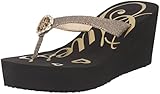 Guess Women's Shande2 Flip-Flop, Gold, 8 Medium US