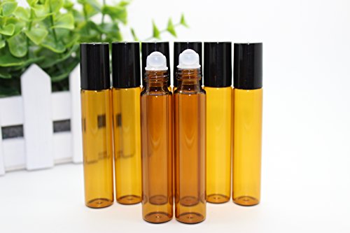 6-30 Set 10ml Amber Roll On Bottle Thick Glass Vial Beauty Makeup Tool for Fragrances Perfume Essential Oil (24) - Thumbnail 4