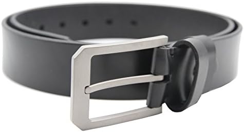 Men's Belt with Italian Imported Full Grain Genuine Leather and Nickel Free Titanium Buckle Christmas Gifts for Men Him Granpa Dad Father Family Husband Boy Friends (M (31"- 34"), Black)