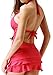 Wantdo Women's Sandy Beach Wear Dress Swimming Costume Over Size Swimsuit Dress, Watermelon Red, US 6-8