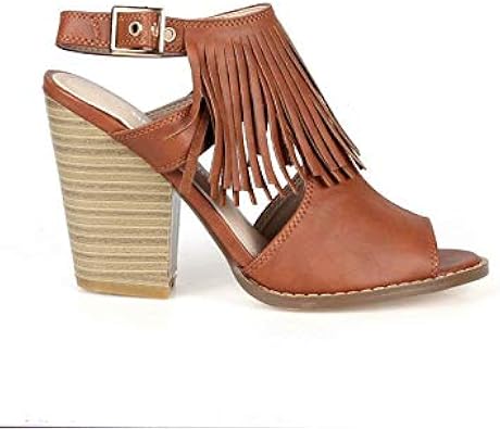 tassel block heel sandals