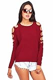 Zenana Women's Soft Knit Sweater w Shoulder Cutouts