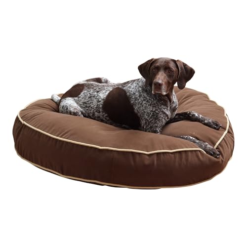 South Pine Porch Samson Round Reversible Pillow Style Microfiber Dog Bed with R…