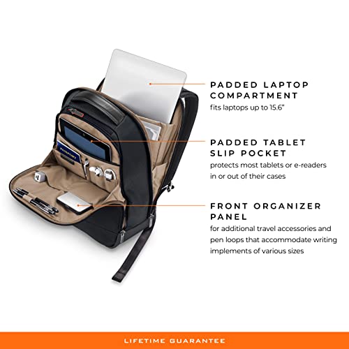 Briggs & Riley Work Medium Slim Backpack, Black, Large Pricepulse