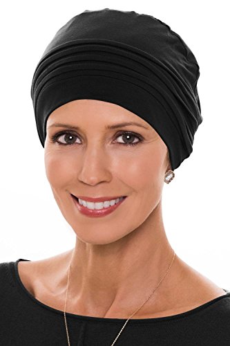 Couture Cap-Caps for Women with Chemo Cancer Hair Loss Luxury Bamboo - Black