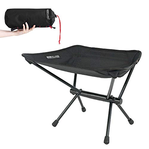 Nineby BOBVILLAGE Ultra-Light Folding Camping Chair, Portable Compact Lawn Stool for Beach Travel Hiking Picnic and All Outdoor Activities [Black]