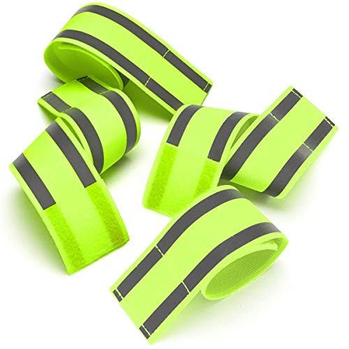 Kaiyuan Dynasty Reflective Bands High Visibility Running Gear Bands for Wrist/Ankle/Arm/Leg Safety Night Walking Reflector Tape Strap 4 Bands