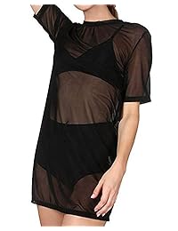 ZANZEA para damaes sexy clubwear malla fina ver a través manga larga tops camisas blusa