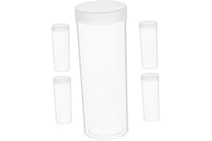 ULTECHNOVO 5pcs Transparent Coin Storage Tubes with Airtight Lids for Commemorative Coins Clear Plastic
