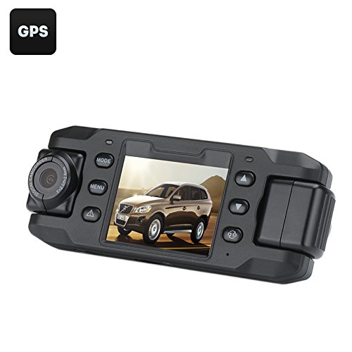 Generic Carcam Iii Car Dvr - 2 X 180 Degree Rotating Cameras, 2.3 Inch Lcd Screen, G-Sensor, Gps, 140 Degree Lens