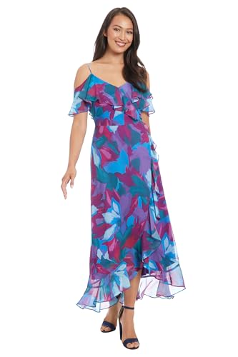 London Times Women's Dresses Women's Sweetheart Neckline High Low Maxi with Ruf…