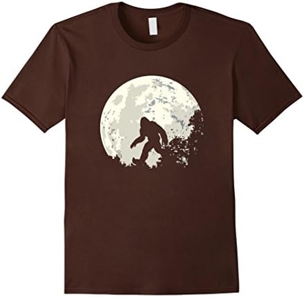 Mens Bigfoot Moon Sasquatch T Shirt - I Believe in Bigfoot Tee 3XL Brown