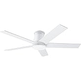 wurzee 52" Ceiling Fan with Light, White,6 Speeds DC Reversible Motor,Timing, Dimmable for Bedroom, Kitchen, Patios