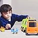 Friction Powered Car Toy Trucks with Lights and Sounds, Includes 4 Mini Cars for Kids