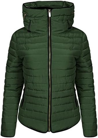 Women Ladies Plus Size Puffer Padded Parker Quilted Coat Jacket Size 8-28 Quilted Jacket Khaki UK 26-28 = US 22-24