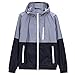 Amcupider Men's Contrast Zip Front-Zip Jacket Large Grey