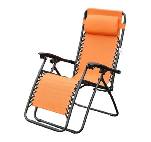 Outsunny Zero Gravity Recliner Lounge Patio Pool Chair Orange