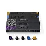 Nespresso Capsules OriginalLine, Decaffienato Variety Pack, from Mild to Medium to Dark Roast Espresso Coffee, 50 Count Coffee Pods, Brews 1.35 oz